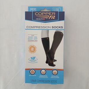 Copper Fit Health Compression Socks Size L/XL Black Unisex NEW In Box